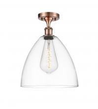 Innovations Lighting 516-1C-AC-GBD-122 - Bristol - 1 Light - 12 inch - Antique Copper - Semi-Flush Mount