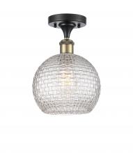 Innovations Lighting 516-1C-BAB-G122C-8CL - Athens - 1 Light - 8 inch - Black Antique Brass - Semi-Flush Mount