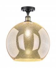 Innovations Lighting 516-1C-BAB-G128-14 - Athens - 1 Light - 14 inch - Black Antique Brass - Semi-Flush Mount