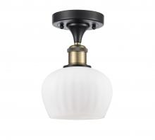 Innovations Lighting 516-1C-BAB-G91 - Fenton - 1 Light - 7 inch - Black Antique Brass - Semi-Flush Mount