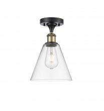 Innovations Lighting 516-1C-BAB-GBC-82 - Berkshire - 1 Light - 8 inch - Black Antique Brass - Semi-Flush Mount