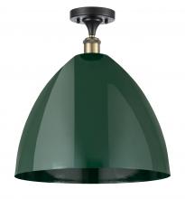 Innovations Lighting 516-1C-BAB-MBD-16-GR - Plymouth - 1 Light - 16 inch - Black Antique Brass - Semi-Flush Mount