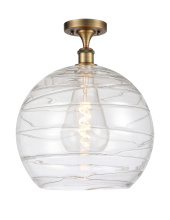 Innovations Lighting 516-1C-BB-G1213-14CL - Athens Deco Swirl - 1 Light - 14 inch - Brushed Brass - Semi-Flush Mount