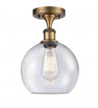 Innovations Lighting 516-1C-BB-G124-8 - Athens - 1 Light - 8 inch - Brushed Brass - Semi-Flush Mount