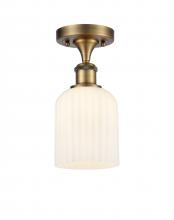 Innovations Lighting 516-1C-BB-G559-5GWH - Bridal Veil - 1 Light - 5 inch - Brushed Brass - Semi-Flush Mount