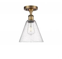 Innovations Lighting 516-1C-BB-GBC-84 - Berkshire - 1 Light - 8 inch - Brushed Brass - Semi-Flush Mount