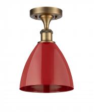 Innovations Lighting 516-1C-BB-MBD-75-RD - Plymouth - 1 Light - 8 inch - Brushed Brass - Semi-Flush Mount