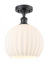 Innovations Lighting 516-1C-BK-G1217-10WV - White Venetian - 1 Light - 10 inch - Matte Black - Semi-Flush Mount