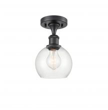 Innovations Lighting 516-1C-BK-G122-6 - Athens - 1 Light - 6 inch - Matte Black - Semi-Flush Mount