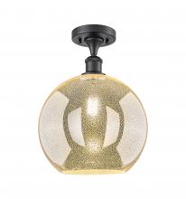 Innovations Lighting 516-1C-BK-G128-12 - Athens - 1 Light - 12 inch - Matte Black - Semi-Flush Mount