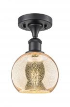 Innovations Lighting 516-1C-BK-G128-6 - Athens - 1 Light - 6 inch - Matte Black - Semi-Flush Mount