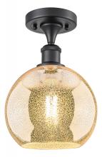 Innovations Lighting 516-1C-BK-G128-8 - Athens - 1 Light - 8 inch - Matte Black - Semi-Flush Mount