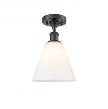 Innovations Lighting 516-1C-BK-GBC-81 - Berkshire - 1 Light - 8 inch - Matte Black - Semi-Flush Mount