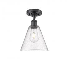 Innovations Lighting 516-1C-BK-GBC-84 - Berkshire - 1 Light - 8 inch - Matte Black - Semi-Flush Mount