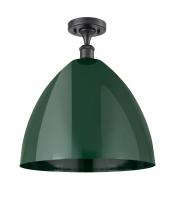 Innovations Lighting 516-1C-BK-MBD-16-GR - Plymouth - 1 Light - 16 inch - Matte Black - Semi-Flush Mount