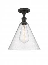 Innovations Lighting 516-1C-OB-GBC-124 - Berkshire - 1 Light - 12 inch - Oil Rubbed Bronze - Semi-Flush Mount