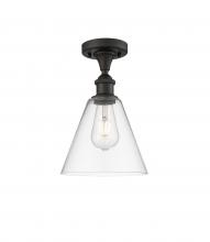 Innovations Lighting 516-1C-OB-GBC-82 - Berkshire - 1 Light - 8 inch - Oil Rubbed Bronze - Semi-Flush Mount