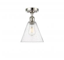 Innovations Lighting 516-1C-PN-GBC-84 - Berkshire - 1 Light - 8 inch - Polished Nickel - Semi-Flush Mount