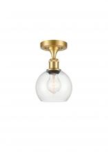 Innovations Lighting 516-1C-SG-G122-6 - Athens - 1 Light - 6 inch - Satin Gold - Semi-Flush Mount