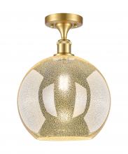 Innovations Lighting 516-1C-SG-G128-12 - Athens - 1 Light - 12 inch - Satin Gold - Semi-Flush Mount