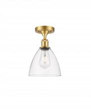 Innovations Lighting 516-1C-SG-GBD-752 - Bristol - 1 Light - 8 inch - Satin Gold - Semi-Flush Mount