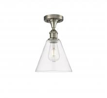 Innovations Lighting 516-1C-SN-GBC-82 - Berkshire - 1 Light - 8 inch - Brushed Satin Nickel - Semi-Flush Mount