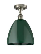 Innovations Lighting 516-1C-SN-MBD-9-GR - Plymouth - 1 Light - 9 inch - Brushed Satin Nickel - Semi-Flush Mount