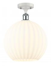 Innovations Lighting 516-1C-WPC-G1217-12WV - White Venetian - 1 Light - 12 inch - White Polished Chrome - Semi-Flush Mount