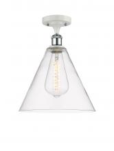 Innovations Lighting 516-1C-WPC-GBC-122 - Berkshire - 1 Light - 12 inch - White Polished Chrome - Semi-Flush Mount