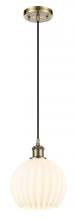 Innovations Lighting 516-1P-AB-G1217-8WV - White Venetian - 1 Light - 8 inch - Antique Brass - Cord Hung - Mini Pendant