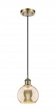 Innovations Lighting 516-1P-AB-G128-6 - Athens - 1 Light - 6 inch - Antique Brass - Cord hung - Mini Pendant