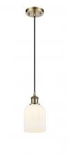 Innovations Lighting 516-1P-AB-G559-5GWH - Bridal Veil - 1 Light - 5 inch - Antique Brass - Cord hung - Mini Pendant