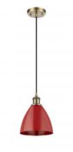 Innovations Lighting 516-1P-AB-MBD-75-RD - Plymouth - 1 Light - 8 inch - Antique Brass - Cord hung - Mini Pendant