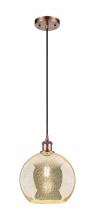 Innovations Lighting 516-1P-AC-G128-10 - Athens - 1 Light - 10 inch - Antique Copper - Cord hung - Mini Pendant