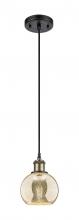Innovations Lighting 516-1P-BAB-G128-6 - Athens - 1 Light - 6 inch - Black Antique Brass - Cord hung - Mini Pendant