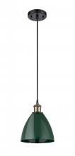 Innovations Lighting 516-1P-BAB-MBD-75-GR - Plymouth - 1 Light - 8 inch - Black Antique Brass - Cord hung - Mini Pendant