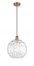 Innovations Lighting 516-1P-BB-G1215-12 - Athens Water Glass - 1 Light - 12 inch - Brushed Brass - Cord hung - Mini Pendant