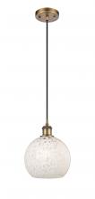 Innovations Lighting 516-1P-BB-G1216-8WM - White Mouchette - 1 Light - 8 inch - Brushed Brass - Cord Hung - Mini Pendant