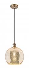 Innovations Lighting 516-1P-BB-G128-10 - Athens - 1 Light - 10 inch - Brushed Brass - Cord hung - Mini Pendant
