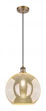 Innovations Lighting 516-1P-BB-G128-12 - Athens - 1 Light - 12 inch - Brushed Brass - Cord hung - Mini Pendant