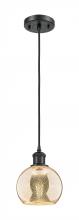 Innovations Lighting 516-1P-BK-G128-6 - Athens - 1 Light - 6 inch - Matte Black - Cord hung - Mini Pendant