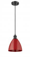 Innovations Lighting 516-1P-BK-MBD-75-RD - Plymouth - 1 Light - 8 inch - Matte Black - Cord hung - Mini Pendant