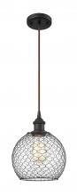 Innovations Lighting 516-1P-OB-G122-8CBK - Farmhouse Chicken Wire - 1 Light - 8 inch - Oil Rubbed Bronze - Cord hung - Mini Pendant