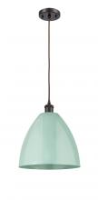 Innovations Lighting 516-1P-OB-MBD-12-SF - Plymouth - 1 Light - 12 inch - Oil Rubbed Bronze - Cord hung - Mini Pendant