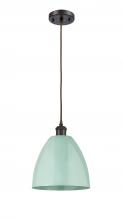 Innovations Lighting 516-1P-OB-MBD-9-SF - Plymouth - 1 Light - 9 inch - Oil Rubbed Bronze - Cord hung - Mini Pendant