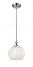 Innovations Lighting 516-1P-PC-G1216-8WM - White Mouchette - 1 Light - 8 inch - Polished Chrome - Cord Hung - Mini Pendant