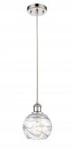 Innovations Lighting 516-1P-PN-G1213-6 - Athens Deco Swirl - 1 Light - 6 inch - Polished Nickel - Cord hung - Mini Pendant