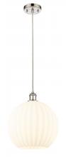 Innovations Lighting 516-1P-PN-G1217-12WV - White Venetian - 1 Light - 12 inch - Polished Nickel - Cord Hung - Mini Pendant