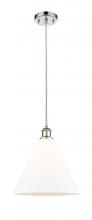 Innovations Lighting 516-1P-PN-GBC-121 - Berkshire - 1 Light - 12 inch - Polished Nickel - Cord hung - Mini Pendant