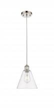 Innovations Lighting 516-1P-PN-GBC-82 - Berkshire - 1 Light - 8 inch - Polished Nickel - Cord hung - Mini Pendant